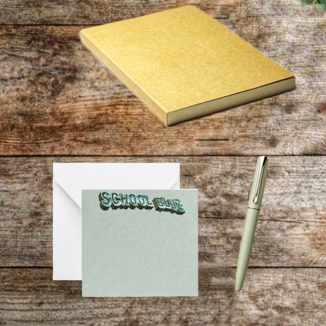 Cartão De Notas Luz-3D da Escola (These expressive note cards, are just right for a busy school year!)