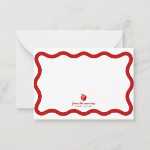 Cartão De Notas Maçã dos Nossos Olhos Vermelho baby shower outono