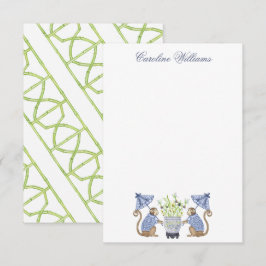 Cartão De Notas Macacos Chineses em Aquarela Personalizados