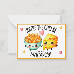 Cartão De Notas Macarrão com Queijo Kawaii Fofo