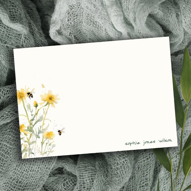 Cartão De Notas Mãe Amarelo De Flor Selvagem Para Serem Aquarela N (Criador carregado)