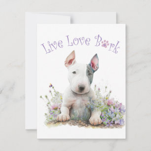 Cartão De Notas Mãe de Bull Terrier Floral