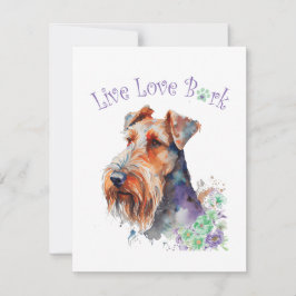 Cartão De Notas Mãe de Cachorro Airedale Floral