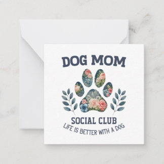 Cartão De Notas Mãe de Cachorro Floral de Pata