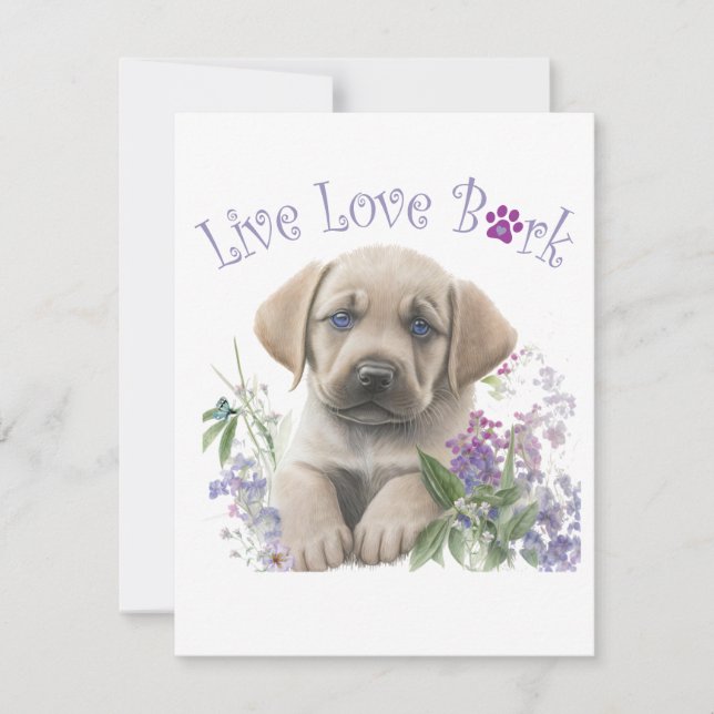 Cartão De Notas Mãe de Cachorro Labrador Floral (Frente)