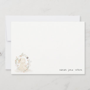 Cartão De Notas Mãe Suave Bonita Coelhinha Floral Chá de fraldas