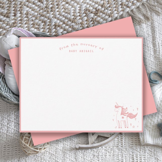 Cartão De Notas Magical Unicorn from the Nursery of Baby Girl (Criador carregado)