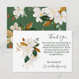 Cartão De Notas Magnolia Funeral Obrigado, Simpatia