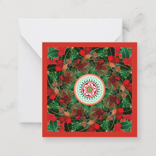 Cartão De Notas Mah Jongg Holly Small Card (Frente)