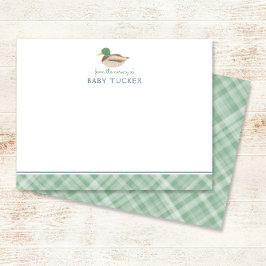 Cartão De Notas Mallard Duck Preparppy Novo Baby Boy Stationery