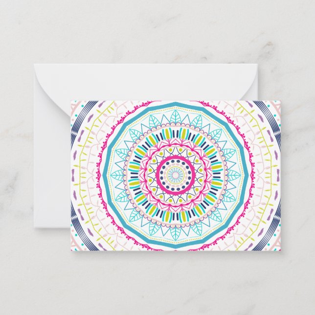 Cartão De Notas mandala colorida (Frente)