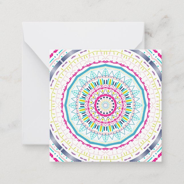 Cartão De Notas mandala colorida (Frente)