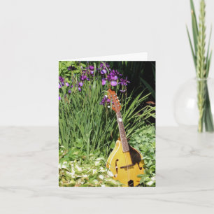 Cartão De Notas Mandolin e Jardim de Flores de Íris