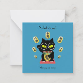 Cartão De Notas Maneki Neko Lucky Poilue Nota Plana