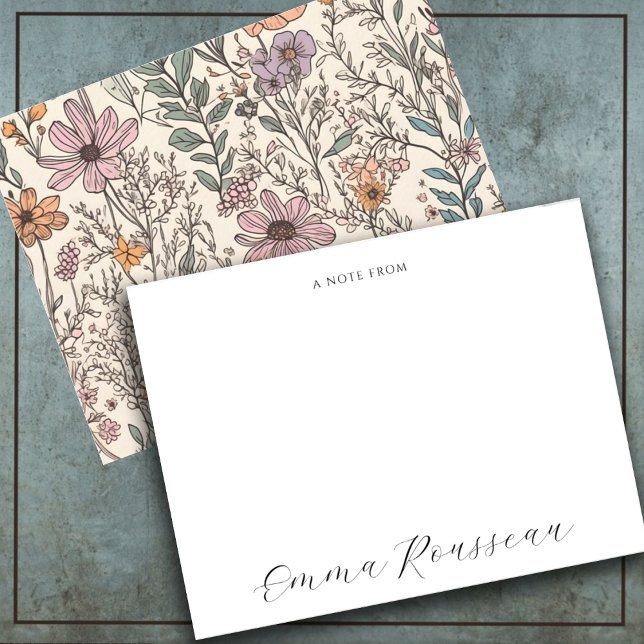 Cartão De Notas Manuscrito De Curvas De Água (Criador carregado)