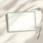 Cartão De Notas Manuscrito Minimalista Verde Dois Monograma de Bor<br><div class="desc">Anote sua mensagem ou anotações sobre este cartão de nota verde elegante e elegante minimalista que apresenta um monograma de fontes serif e uma letra de script do seu nome com bordas grossas e finas. Personalize com suas iniciais.</div>
