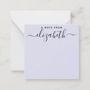 Cartão De Notas Manuscrito Uma Nota Do Nome Do Script Puro
