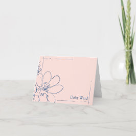 Cartão De Notas Mão Desenhada Flor Silvestre Rústica Personalizada