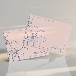 Cartão De Notas Mão Desenhada Flor Silvestre Rústica Personalizada