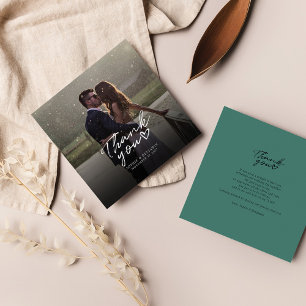 Cartão De Notas Mão Fotográfica De Casamento - Obrigado