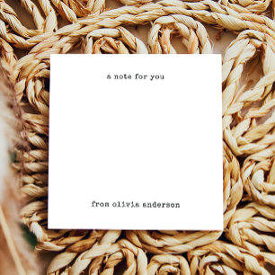 Cartão De Notas Máquina de escrever minimalista Vintage Black an