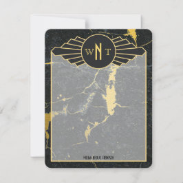 Cartão De Notas Marble Preto - Três Letras - Decência de Arte Mono
