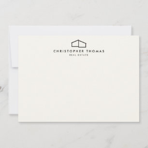 Cartão De Notas Marfim Home moderno do logotipo/cartão nota liso