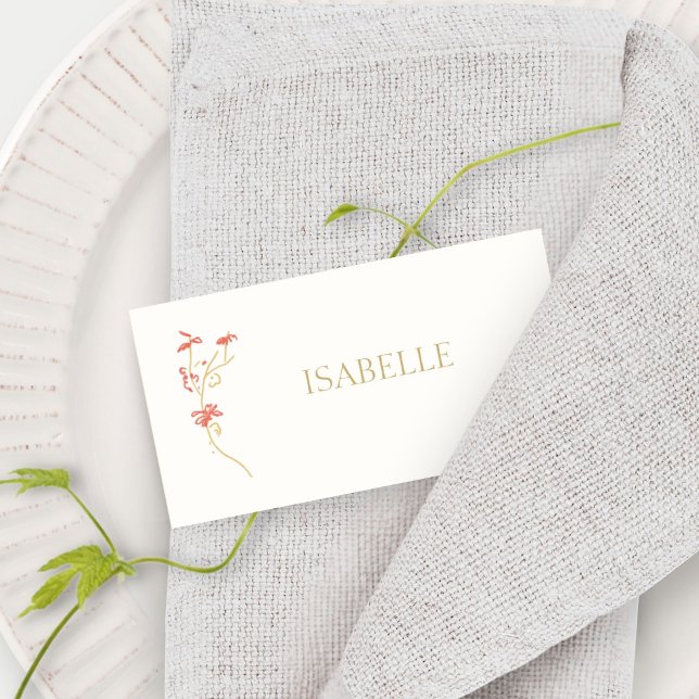 Cartão De Notas Marfim | Nome do Local de Escolta de Casamento Flo (Criador carregado)