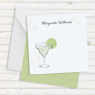 Cartão De Notas Margaritas Fofas Coquetel Personalizado