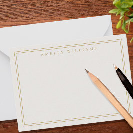 Cartão De Notas Margem Mínima Elegante Dourada do Marfim