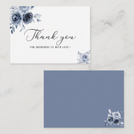 Cartão De Notas Marinho azul-aquarela flores e folhas exposição de