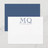 Marinho Masculino Blue Initials Nome Monograma