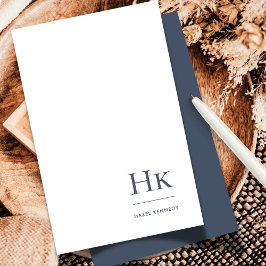 Cartão De Notas Marinho profissional de placa de rede monograma br