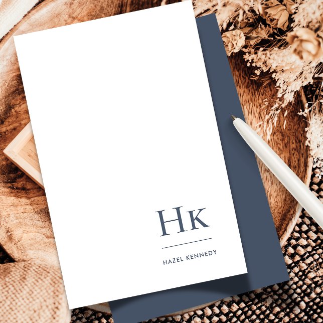 Cartão De Notas Marinho profissional de placa de rede monograma br (Criador carregado)