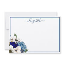 Marinho sofisticado Azul Dusty Floral Personalizad