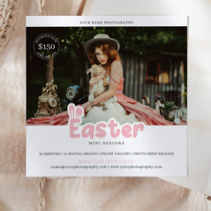 Cartão De Notas Marketing de Sessão Mini Fotografia de Páscoa