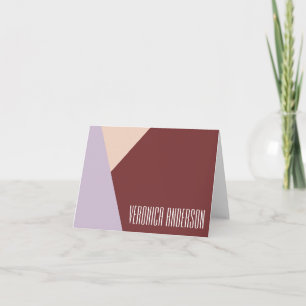 Cartão De Notas Marsala Wine e Lilac Geometric Art Personalizados
