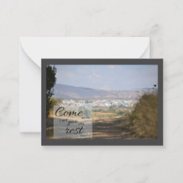 Cartão De Notas Matthew 11:28 Flat Notecard | Give You Rest