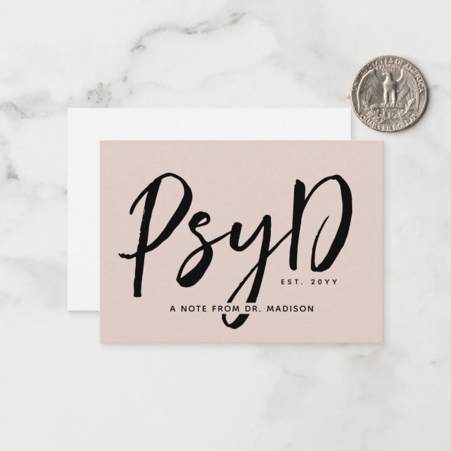 Cartão De Notas Médico de PsyD Personalizado (Frente/Verso In Situ)