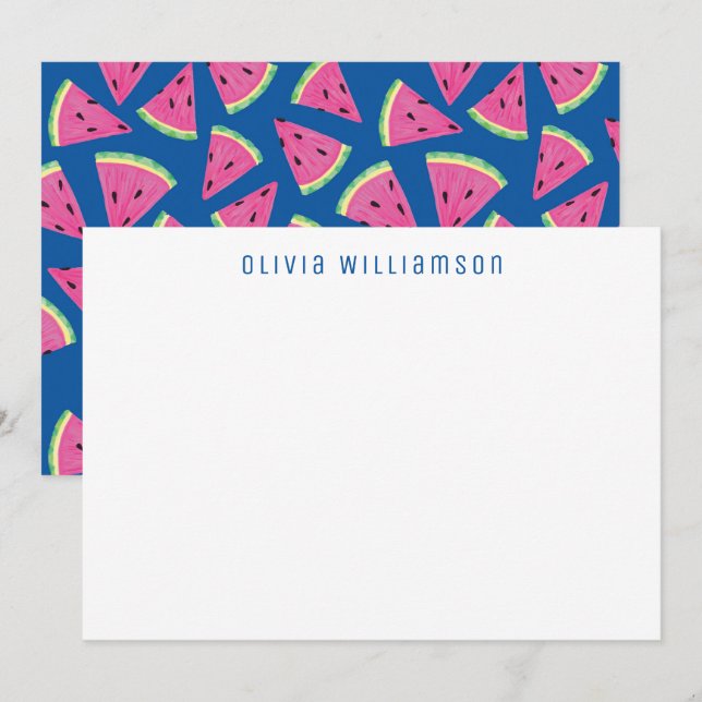 Cartão De Notas Melancia Fruta Tropical (Frente/Verso)