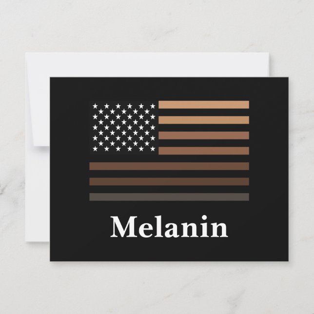 Cartão De Notas Melanin African American Flag Black History (Frente)
