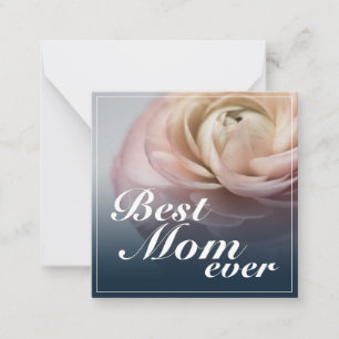 Cartão De Notas Melhor Mãe de Todos os Tempos com Grande Rosa Rosa