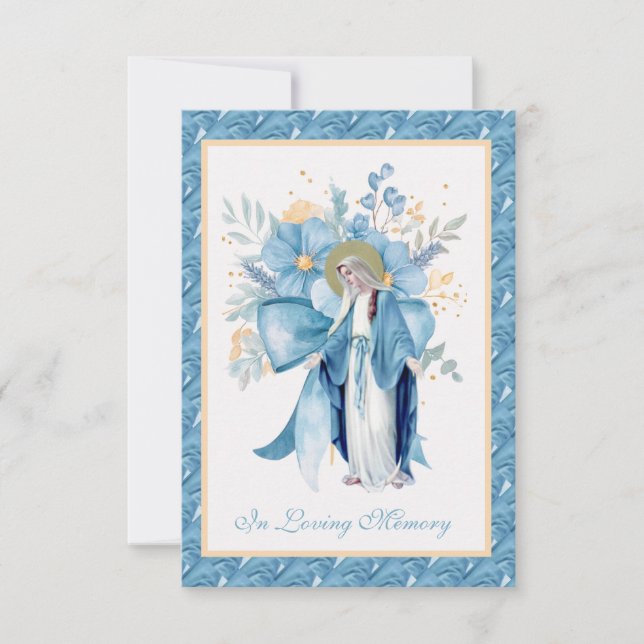 Cartão De Notas Memorial do Funeral Católico Oração Santa (Frente)