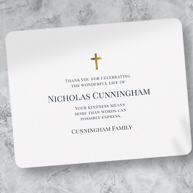 Cartão De Notas Memorial Moderno e Simples Obrigado (Criador carregado)