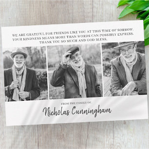 Cartão De Notas Memorial Três Fotografia Personalizada e Mensagem