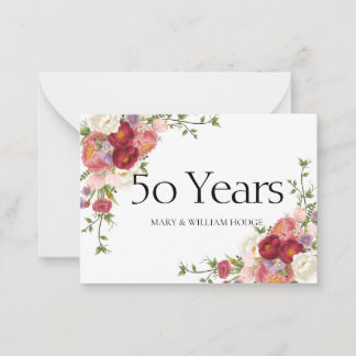 Cartão De Notas "Memórias Ouros: Celebrando 50 Anos de Amor"