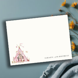 Cartão De Notas Meninas Rosa Tendentes Festa de aniversário Escane