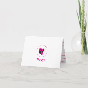 Cartão De Notas Meninos Bonitos Papel de Carta Rosa Ladybug Menina