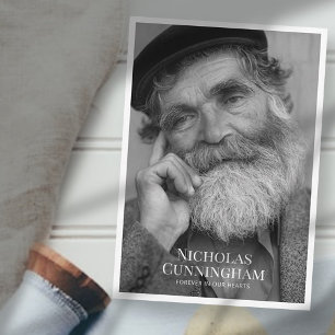 Cartão De Notas Mensagem e Foto Simples Simples do Memorial Funera