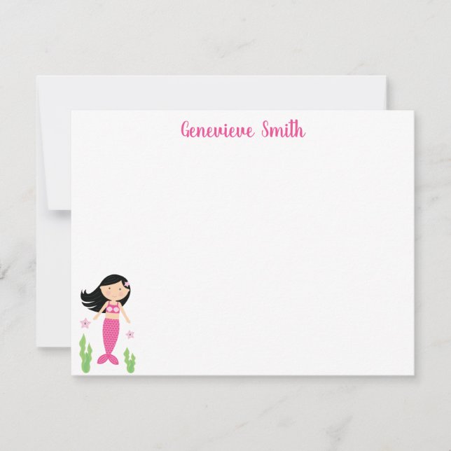 Cartão De Notas Mermaid Girl (Frente)